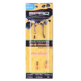 Spro Pike Fighter One-Touch Fine Stinger 9.4 kg - 2 Stinger Hooks for Zander Fishing, Anxiety Hooks for Spin Fishing, Anxiety Drilling, Length/Hook Size: 4.5 cm / Size 8