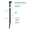 Eletoo Eletoo 8 Inch Black Zip Ties (1200 Pack), 35