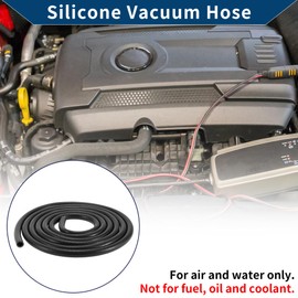 Hihaha Silicone Vacuum Tubing Hose Automotive Vacuum Line High Temperature 16.4Ft 1/2" 12mm ID 3mm Thickness 1 Pc Black 130PSI Max Pressure