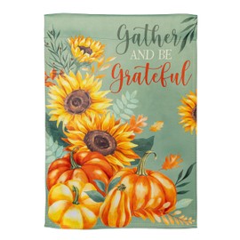 Evergreen Flag Fall Garden Flags 12x18 Double Sided, Small Garden Flags for Outside, Fall Decorations for Home, Porch, Yard (Grateful)