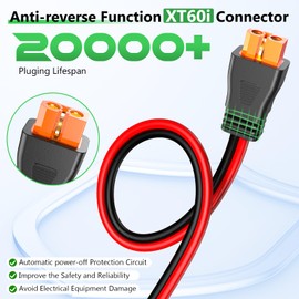 Vansdon Solar to XT60i Extension Cable 12AWG 10FT XT60i Female to Male Connector for RV Foldable Solar Panel, Portable Power Station, Solar Generator