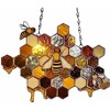ZUAJITER Stained Glass Bee Hanging Ornament