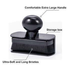 Car Tire Shine Applicator,Vegan Tire Shine Applicator with Curved Brush Head - Large Automotive Tire Dressing Applicator Brush with Storage Stand for Tire Detailing, 3.6 Inch -2pcs (Black&Red)