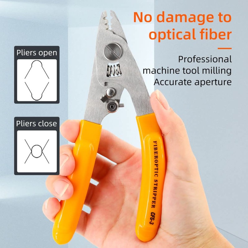 FTTH optical fiber tool with orange optical fiber stripper CFS-3