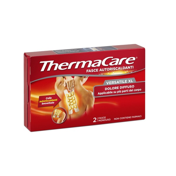 ThermaCare Versatile XL Self Heating Heat Bands for Diffuse Pain, 8 Hours of Constant Heat, 2 Disposable Bands