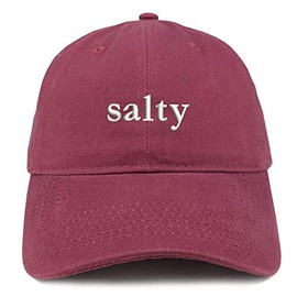 Trendy Apparel Shop Salty Embroidered Soft Crown 100% Brushed Cotton Cap - Maroon