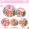 Avezano 96 pcs Gingerbread Party Decorations Pink Christmas Party Decorations