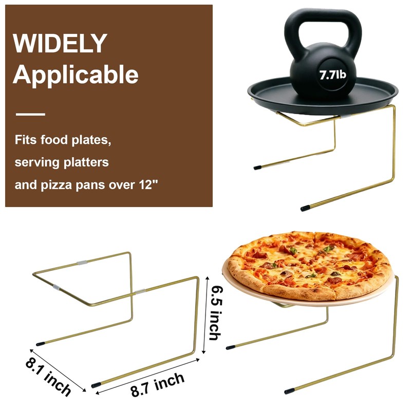 Pizza Stand, 2 Tier Pizza Rack for Party, Brass Metal