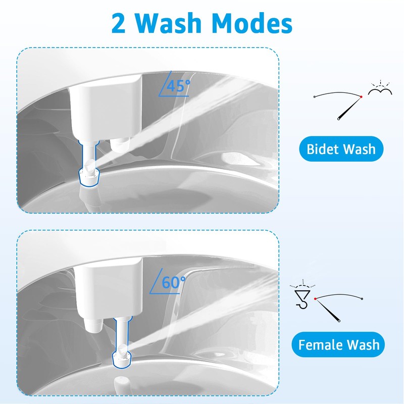 Aünsffer Bidet Toilet Attachment,Non-Electric 3 Wash Modes, Adjustable Water Pressure,