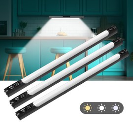 COLIJOY Under Cabinet Lights, 3 Color Dimmable Motion Sensor Light Indoor, 14 Inch Wireless Closet Lights 64 LED with Digital Display, 3600mAh Rechargeable Battery Operated Under Counter Light