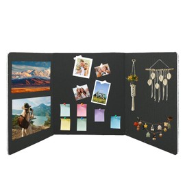 jxgzyy 3 Panel Trade Show Presentation Board Double Sided Tabletop Display Board 59" W x 24" H Trifold Poster Board with Storage Bag Folding Panel Display for School Conference and Exhibitions