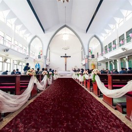 AMZLOKAE Aisle Runners for Weddings Sequin Aisle Runner Glitter Aisle Runner Rustic Outdoor Rug Runner Aisle Runner for Wedding Ceremony Sparkle Carpet Runner Bride Runner (2FTx15FT, Burgundy)