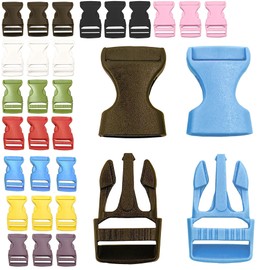 Pack of 27 Plastic Buckle Clasps Clip Fastener Strap Buckles Bag Buckles Clips Plastic for Tent Straps Webbing Backpack Accessories Paracord Bracelets (20 mm, 9 Colours), 9 colours