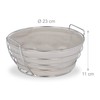 Relaxdays Bread Basket Metal with Removable Fabric Insert, Round, Breakfast