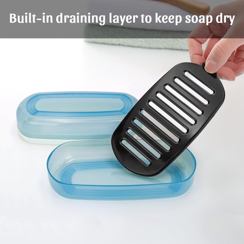 OZNER Clear Travel Soap Case Compatible with Kitsch - Leak-Proof