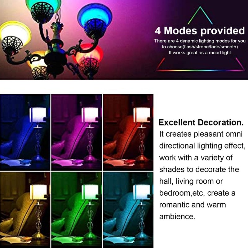 2Pcs E27 3W RGB Bulb Lamp Color Changing Bulb Light