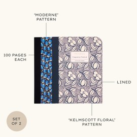 AMÉLIN ARCHIVE Set of 2 Compostion Notebooks 9.75" x 7.6" with 100 Lined Pages (Moderne/Kelmscott)
