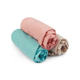 Love To Dream 2-in-1 Waterproof Cot Sheet & Mattress Protector | Tencel Soft Jersey Fabric, Fits Oval Mattress, Extra-Wide Elastic, Machine Washable & Anti-Bacterial, Quiet Waterproof Backing | Pink