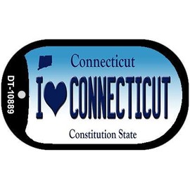 Smart Blonde I Love Connecticut Novelty Metal Dog Tag Necklace DT-10889