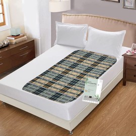 RIQINXIN Nursing Bedwetting Waterproof Sheets, Nursing, Waterproof Cushion, For Parts, 2 Pieces, Waterproof, Breathable, Elderly, Unisex, 31.5 x 35.8 inches (80 x 91 cm), Lattice