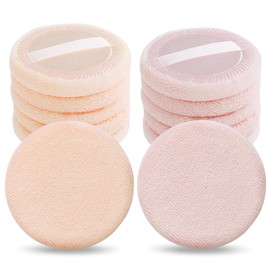 WLLHYF 12PCS Makeup Powder Puffs Pink Cotton Powder Puffs Round Powder Puff for Makeup Face Powder Velour Puffs for Loose Powder Washable (pink+skincolor-12pcs)