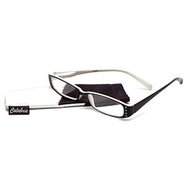 Calabria 727S Dazzle Crystal Bling Designer Oval Reading Glasses +3.50 Black Women Readers Trendy Eyeglass w/Case