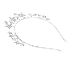 LABRIMP Rhinestone Star Headpiece Goddess Crown Bohemia Crown Star Hair Hoops for Wedding
