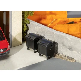 Faller F180933 Wheelie Bins - Black (Pack of 2)