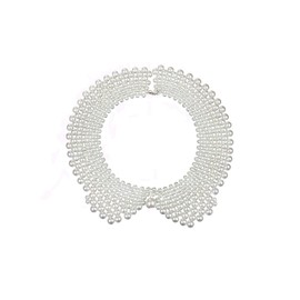 RBG Dissent Collar Necklace for Women Girls Detachable Pearl Beaded Blouse Fake Collar Choker Necklace,Ruth Bader Ginsburg Feminist Collar Necklace (White2)