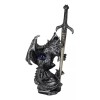 Legendary Silver Sorcerer Dragon Carrying Orb and Sword Letter Opener