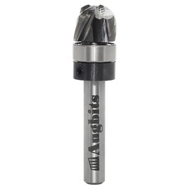 Augbits Core Box Router Bit 1/4" Shank, 1/4" Radius, 1/2" Cutting Diameter, 3/8" Cutting Length,3-Flute Solid Carbide Router Bit, Round Nose Bit with Bearing for Wood Carving