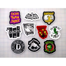 3rd Wave Ska/Punk Sticker Pack (10 Stickers) Set 1 Less Than Jake Aquabats Goldfinger Toasters Reel Big Fish Voodoo glowskulls Mighty bosstones