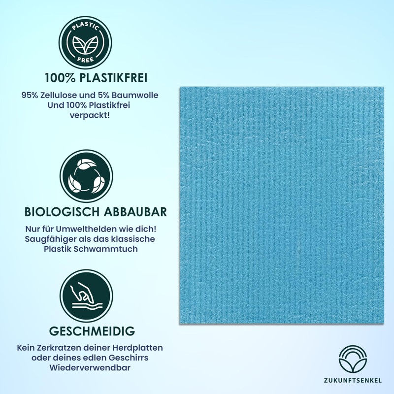 Zukunftsenkel Dishcloths, Swedish Dishcloths, Sustainable Cleaning Cloths, Wash Cloth, Biodegradable,