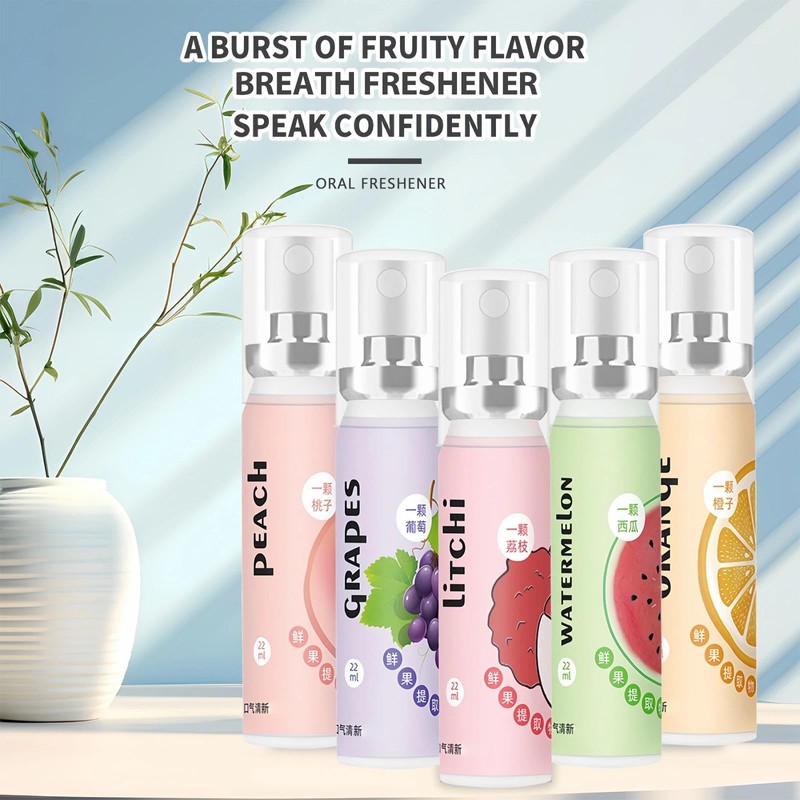 5PCS Wormeer Fruit Breath Liquid,Breath Freshener Liquid & Dry Mouth