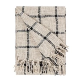 Yard Beni Check Fringed Throw