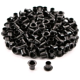 [100 Pack] HolsterSmith Black Coated Eyelets - (#8-9 Length) - (1/4 in. Diameter) - (USA Made) - Rivets for DIY Kydex Holsters, Leather Shoes, and Canvas Cloth