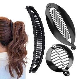 CULEO Haarclips,3 Stück Bananen-Haarspange, Haarspange, Kamm, Pferdeschwanz-Clip, Haar-Accessoires für Frauen und Mädchen