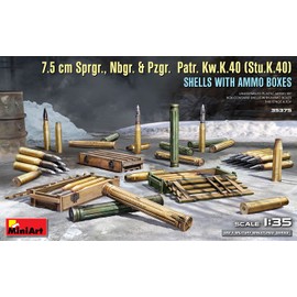 Mini Art MIN35375 1:35-7.5 cm Sprgr Nbgr,Pzgr,Patr,Kw.K.40 Shells, Unpainted