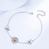 J.MUEN Anklet 925 Silver for Women, Daisy Sunflower Anklet for