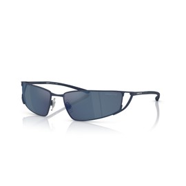 Arnette Men's AN3093 The Junction Rectangular Sunglasses, Matte Dark Blue/Blue Mirrored Blue, 64 mm
