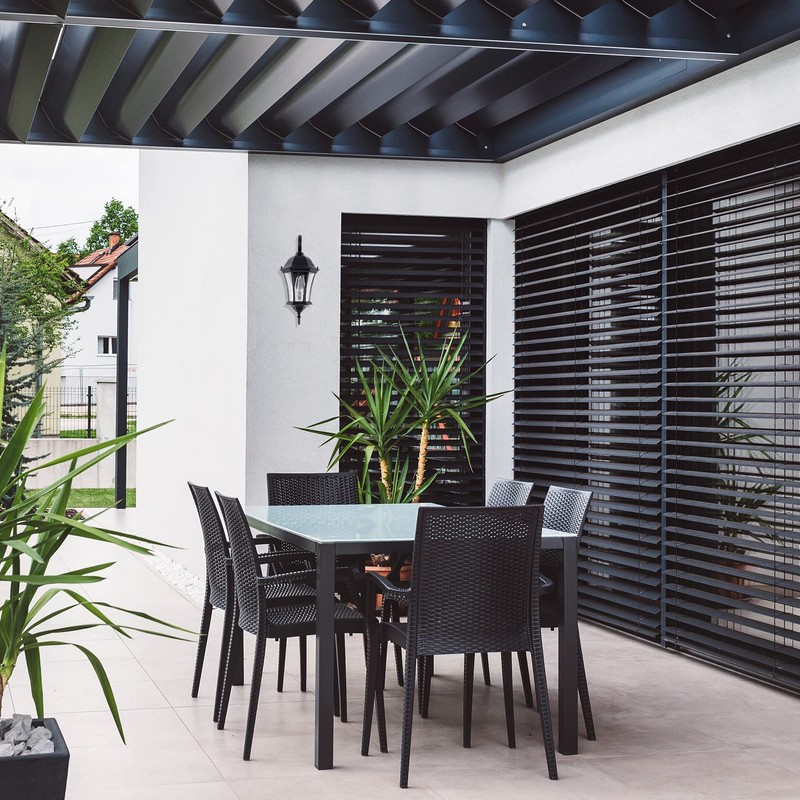 GOALPLUS Dusk to Dawn Wall Light for Porch, Black Exterior