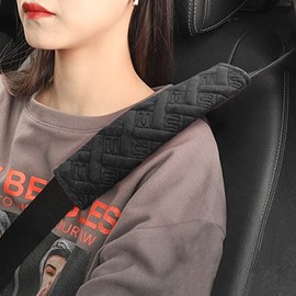 2 Pack Car Seat Belt Pads Cover, Universal Comfort Seatbelt Pad, Seat Belt Shoulder Strap Covers Harness Pad to Protect Neck and Shoulder from The Seat Belt Rubbing, Car Interior Accessories (Black)