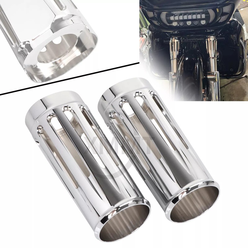 Unbranded 2" Extend Fork Cans Boots Cover For Harley Touring