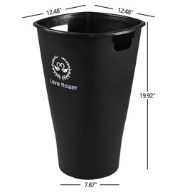 Asking 19.92" Tall Plastic Flower Vase Buckets, 4 Pcs Large Flower Buckets for Cut Flowers, Black