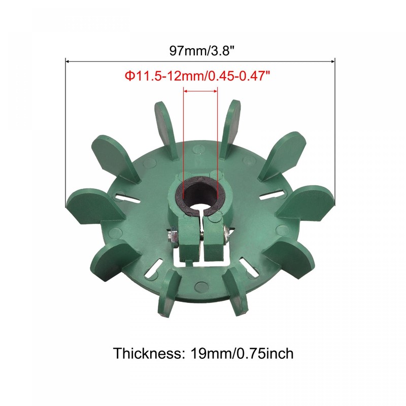 sourcing map 10 Plastic Motor Fan Blade Heat Dissipation Impeller