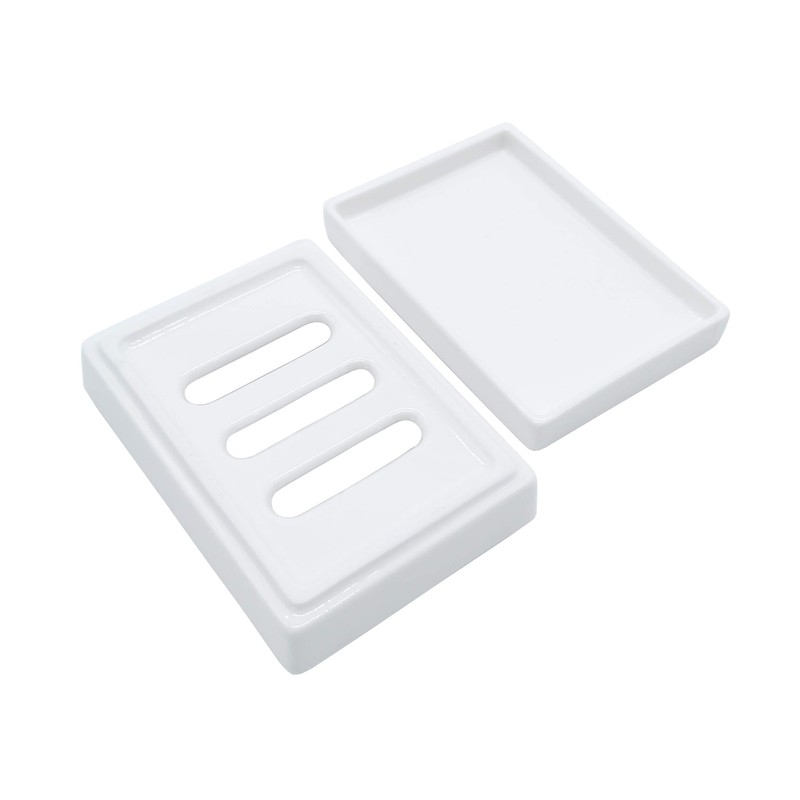Ceramic Soap Dish Bar Soap Holder Double Layer Soap Tray