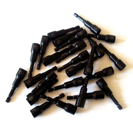 LOT OF ~ 25 ~ LASER ETCHED 11mm IMPACT MAGNETIC NUT SETTERS DRIVERS 2-9/16" LONG NUTSETTERS 1/4" HEX SHANK