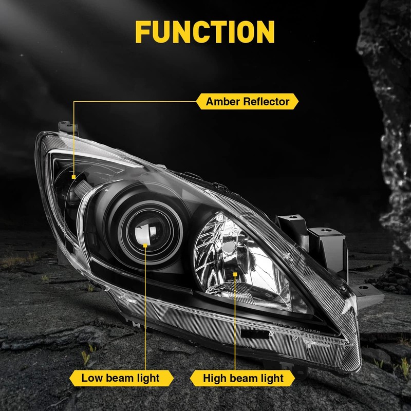 KAC Headlight Assembly Set Pair Compatible with 2010 2011 2012