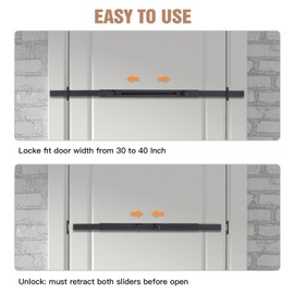 Dooricade Security Door Bar (Black - Heavy Duty) Use as Door Security Bar -Door Reinforcement Lock,Protect The Security of The Entire Dooricade. Fits Doors 30"-39" Doorricade - Safe Room