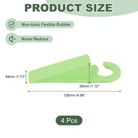 sourcing map 4 Pcs Door Stoppers for Bottom of Door, 28mm/1.10 Inch Door Stops, TPR Rubber Door Stopper Wedge Anti Slip, Window Stopper Door Stackable, Green